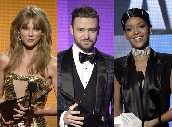 Taylor Swift, Justin Timberlake, Rihanna, 2013 American Music Awards Taylor Swift, Justin Timberlake, Rihanna, 2013 American Music Awards